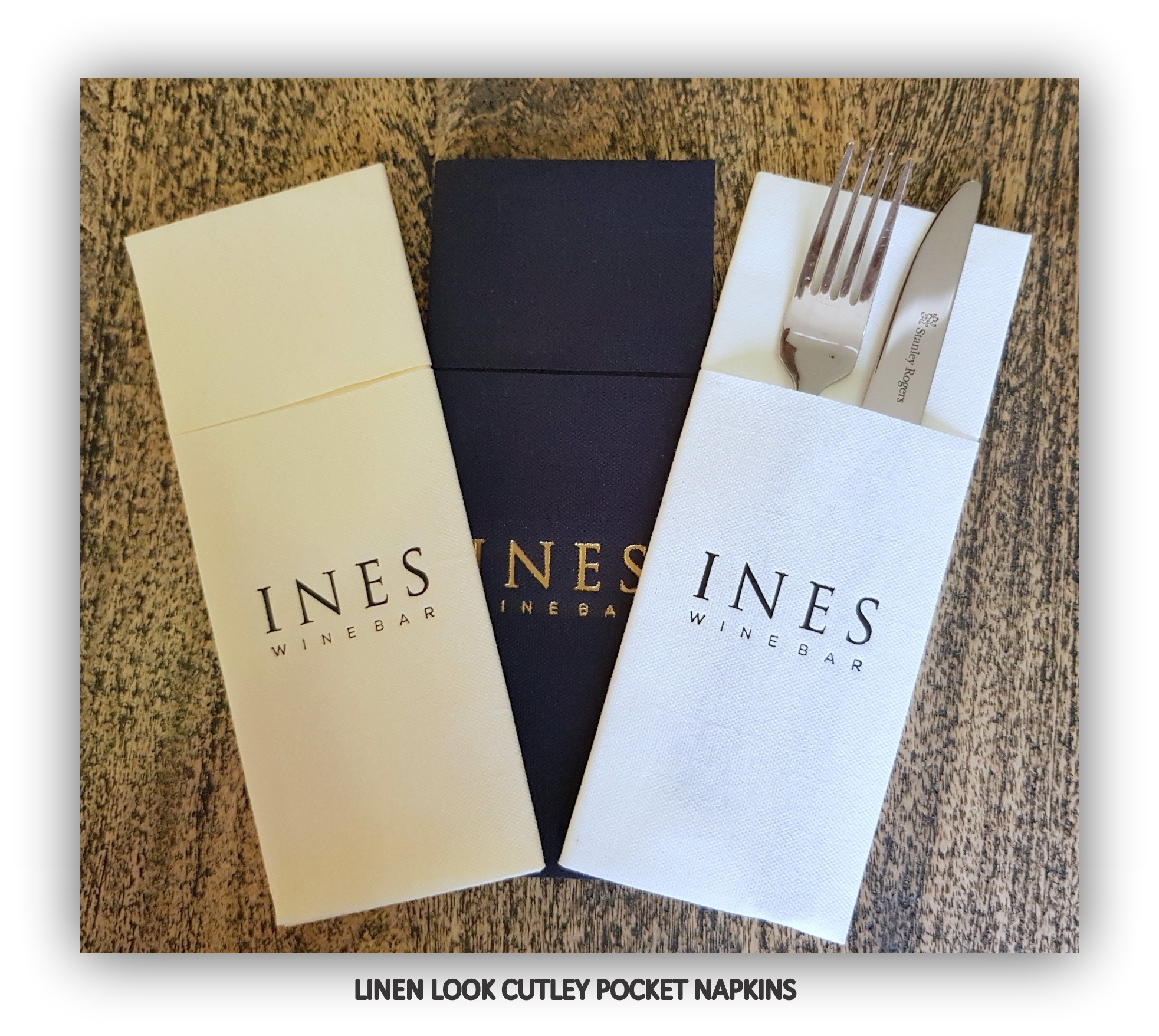 PRINTED CUTLERY POCKET DINNER NAPKINS CUSTOM NAPKINS